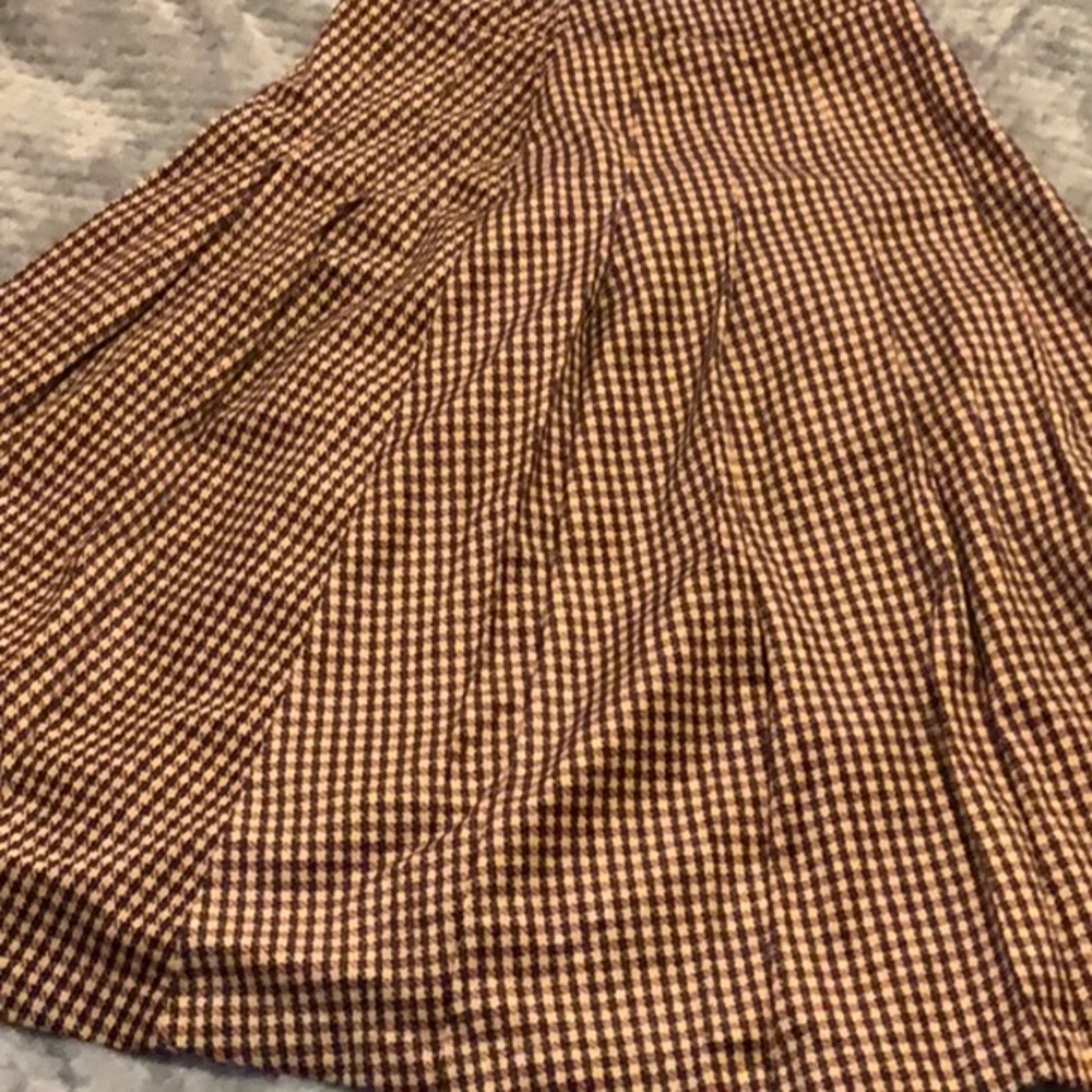 Brown Checkered Skirt